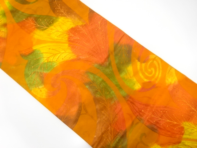 花更紗模様織り出し名古屋帯